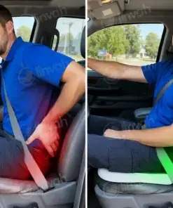 Person suffering back pain without an orthopedic cushion