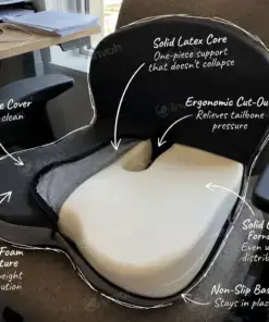 U-shaped coccyx cutout design of Linvah orthopedic cushion